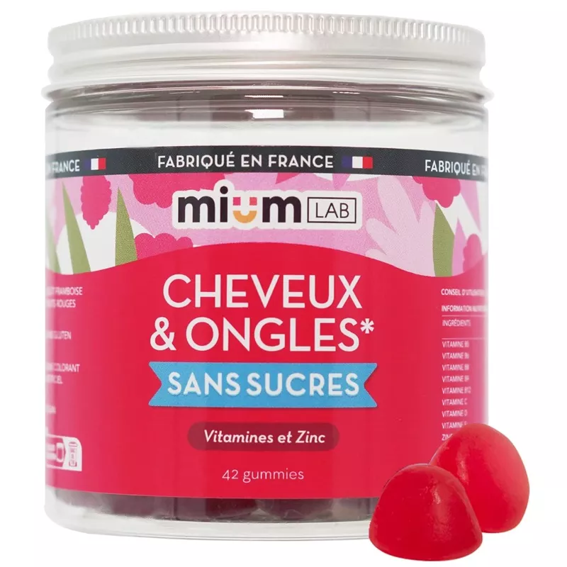 Gummies Cheveux et ongles sans sucres Mium Lab - 42 gummies