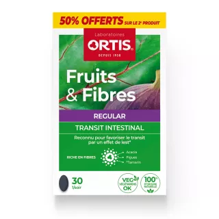 Ortis Fruits & Fibres Regular Transit intestinal - 2 x 30 comprimés