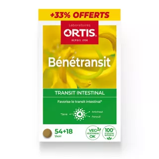 Bénétransit Transit intestinal Ortis - 54 comprimés + 18 comprimés Offerts