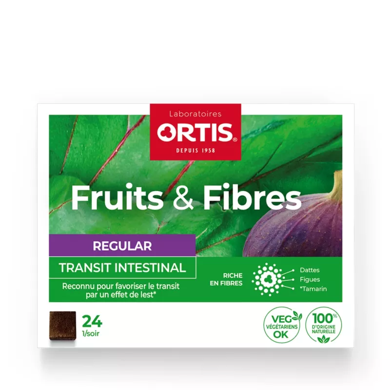 Ortis Fruits & Fibres Regular Transit intestinal - 24 cubes