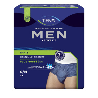 Sous-vêtements absorbants Active Fit Tena Men - Taille S/M - 9 unités