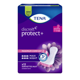 Serviette hygiénique de nuit Maxi Night Tena Discreet - 12 protections
