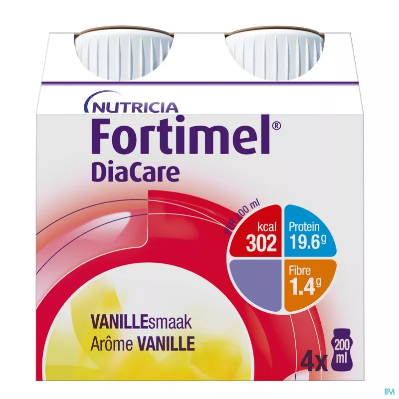 Boisson lactée Vanille Fortimel® DiaCare Nutricia - 4 x 200ml