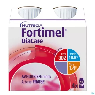 Boisson lactée Fraise Fortimel® DiaCare Nutricia - 4 x 200ml