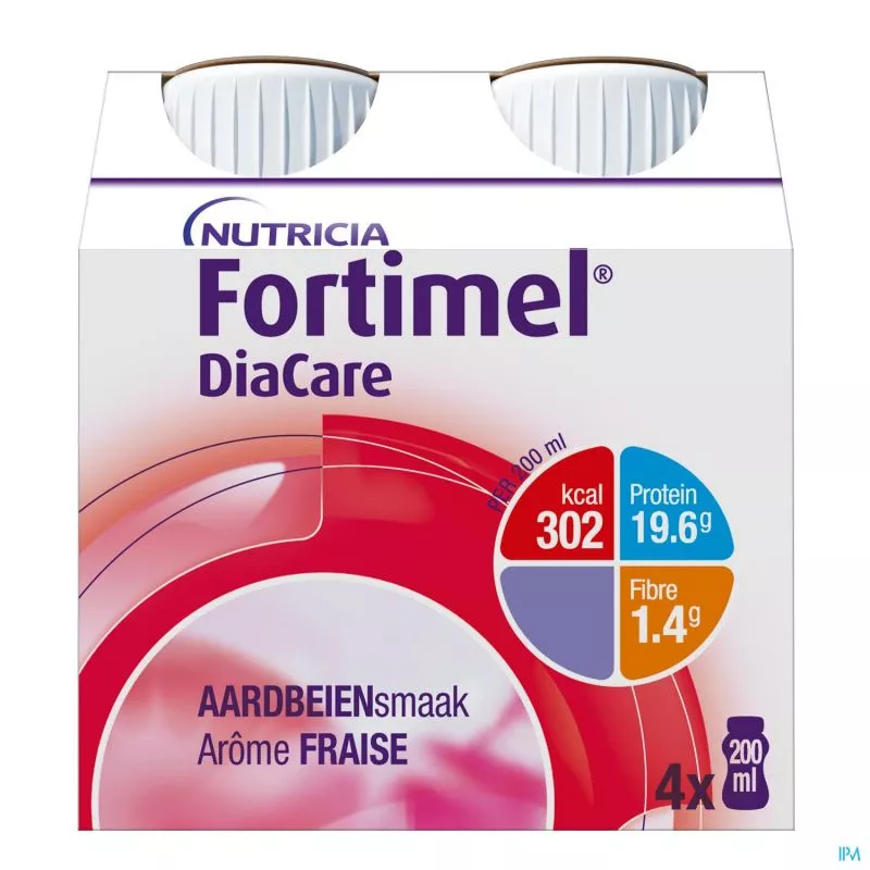 Boisson lactée Fraise Fortimel® DiaCare Nutricia - 4 x 200ml