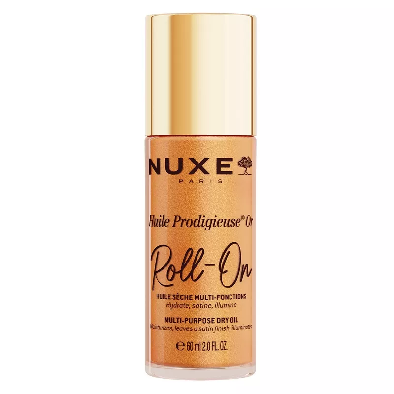 Huile Prodigieuse® Or format roll-on Nuxe - Visage, corps et cheveux - 60ml