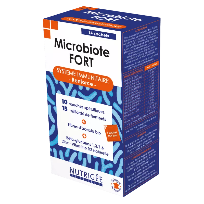 Microbiote Fort Nutrigée - Système Immunitaire - 14 sachets