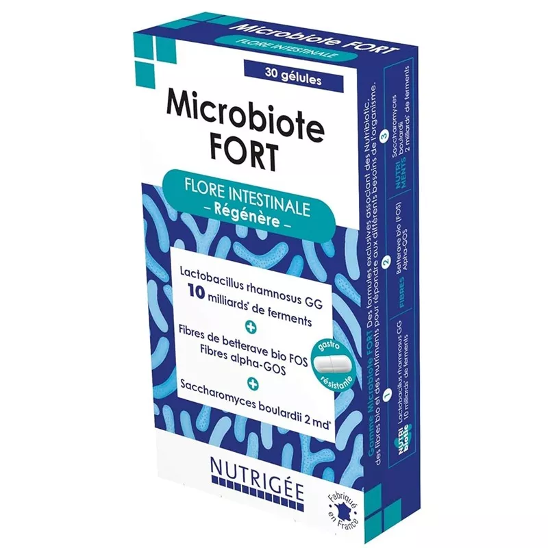 Microbiote Fort Nutrigée - Flore Intestinale - 30 gélules