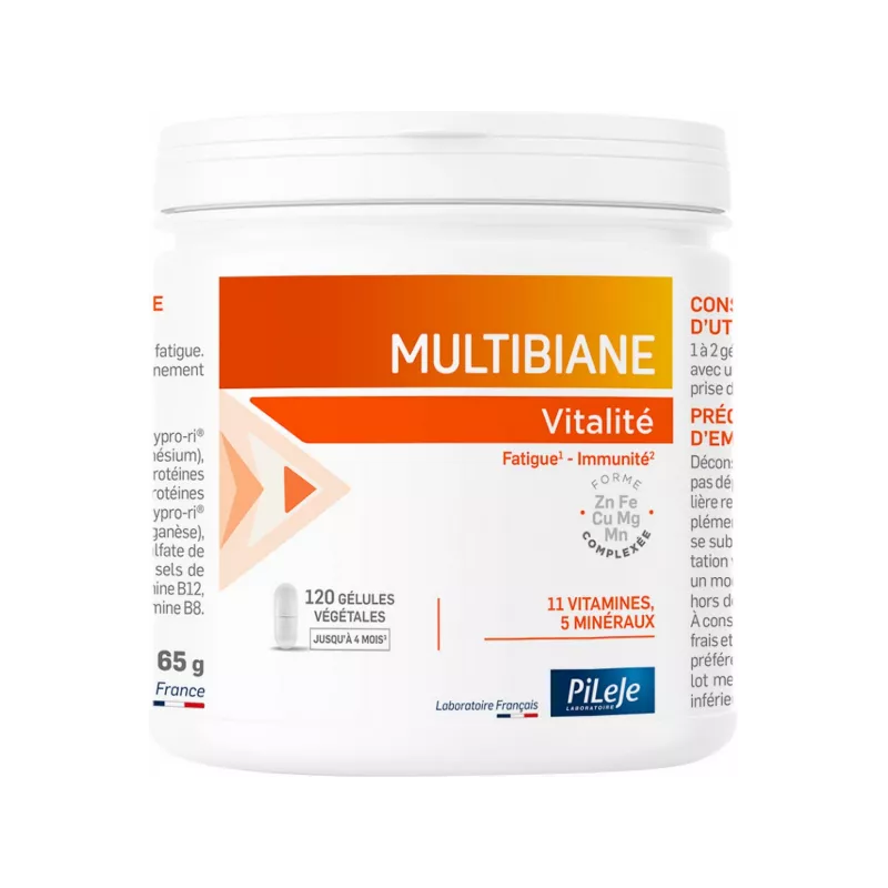 Pileje Multibiane - Vitamines et minéraux - 120 gélules