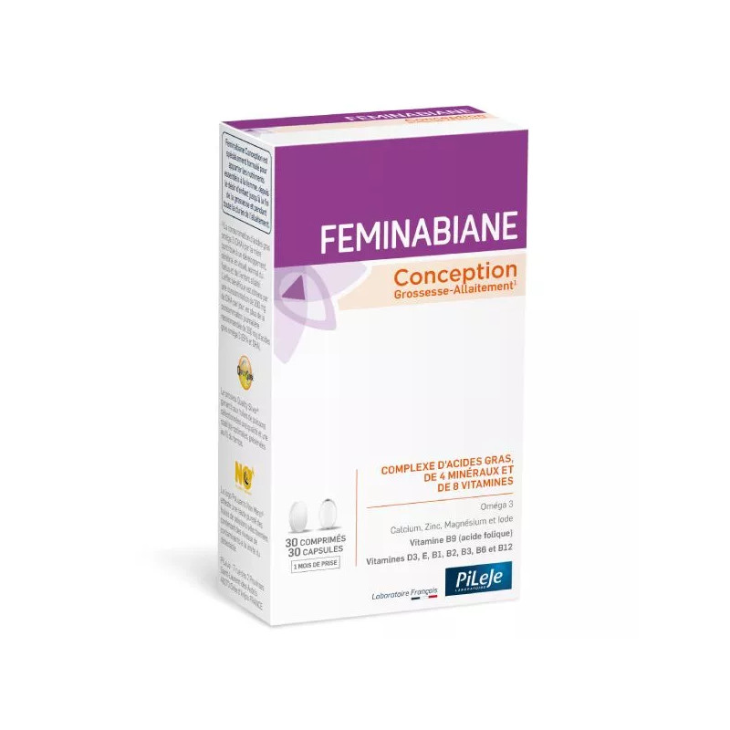 Pileje Feminabiane Conception - Grossesse - 30 comprimés + 30 capsules