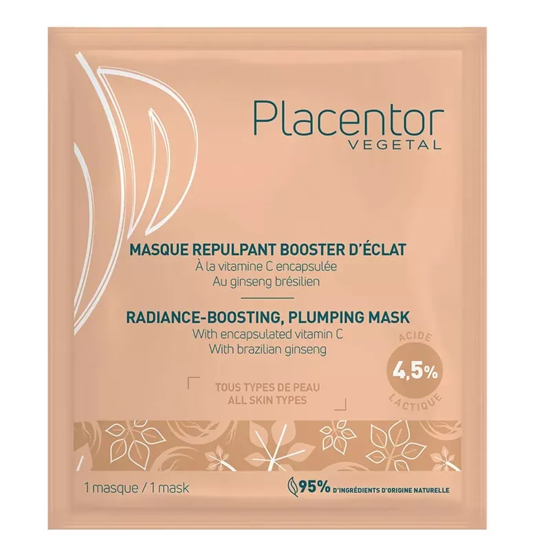 Masque repulpant booster d'éclat tous types de peaux Placentor Végétal - 25g