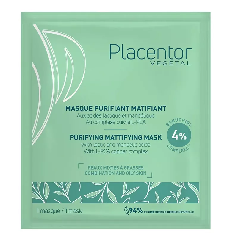 Masque purifiant matifiant peaux mixtes à grasses Placentor Végétal - 25g
