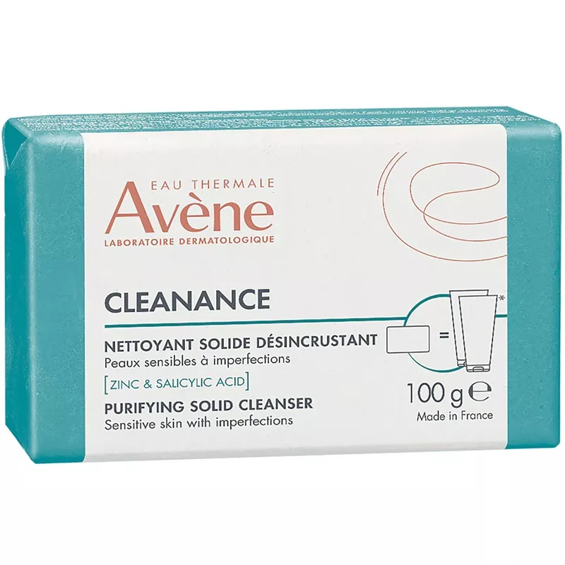 Nettoyant solide désincrustant Cleanance Avène - Peau sensible à imperfection - 100g