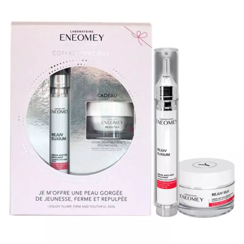 Coffret précieux Sérum repulpant Rejuv Elixium 15ml + Crème redensifiante Rejuv Silk 12ml Offert Eneomey