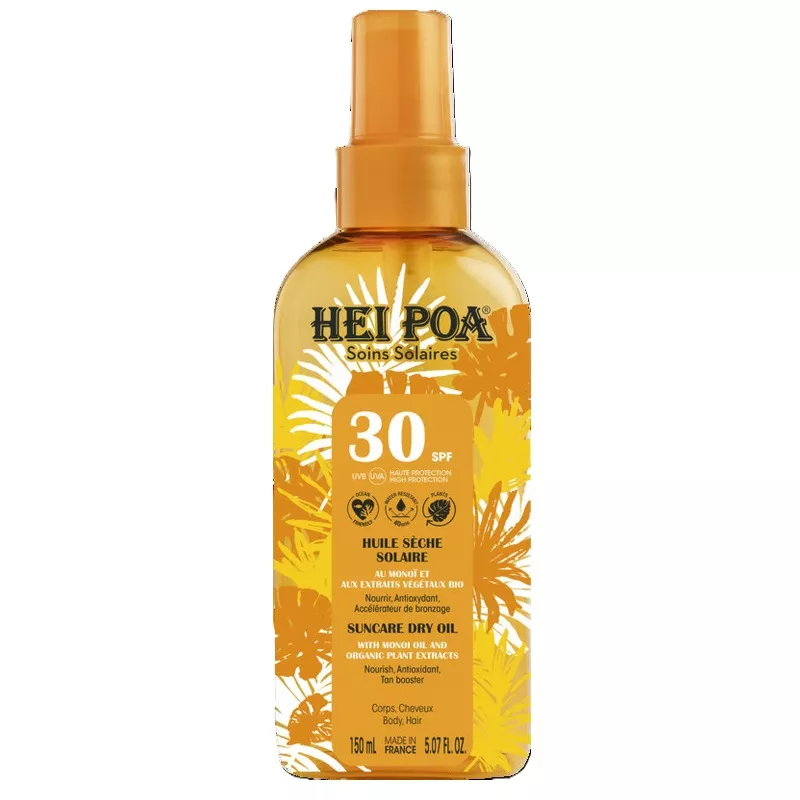 Huile sèche corps & cheveux SPF30 Hei Poa - 150ml