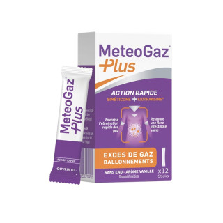 MeteoGaz Plus Ipsen Pharma - Ballonnements et gaz - 12 sticks vanille
