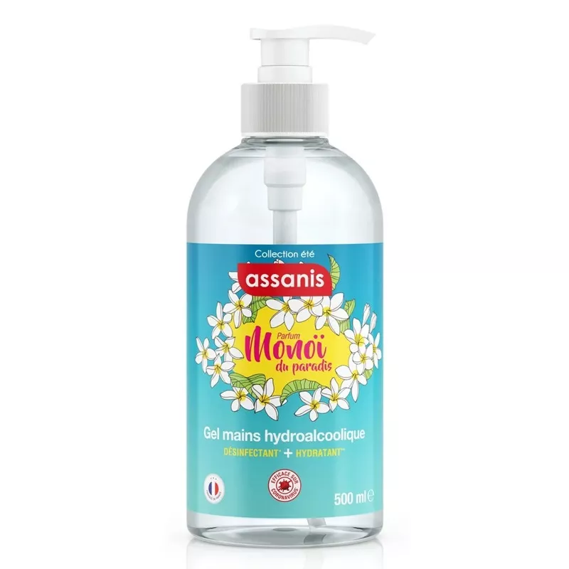 Gel hydroalcoolique mains sans rinçage Monoï du Paradis Assanis - 500ml