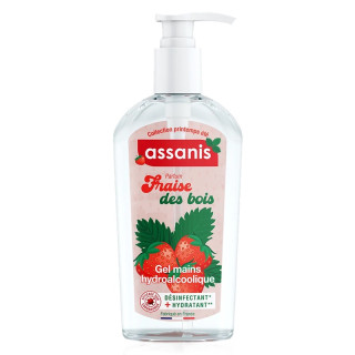 Gel hydroalcoolique mains sans rinçage Fraise des bois Assanis - 250ml