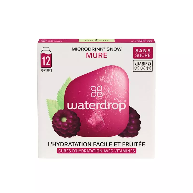 Microdrink SNOW Waterdrop - Saveur Mûre - 12 cubes