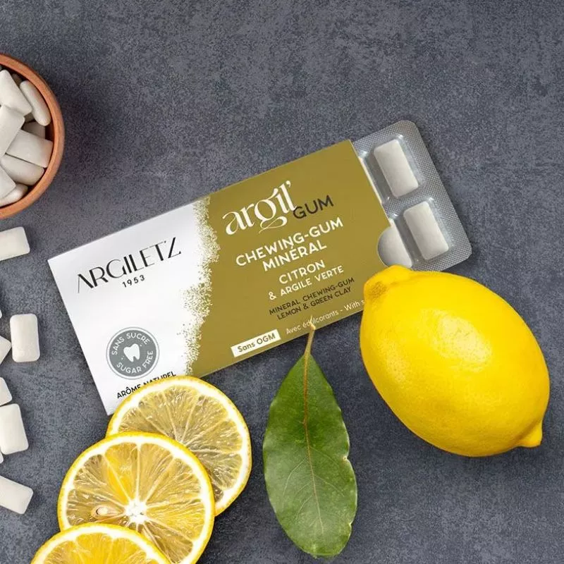 Chewing-gum minéral citron Argil’gum Argiletz - 12 dragées
