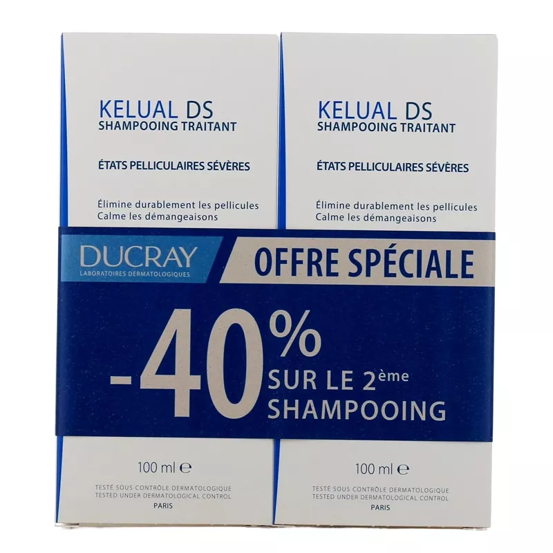 Shampoing traitant Kélual DS de Ducray - États pelliculaires sévères - 2 x 100ml