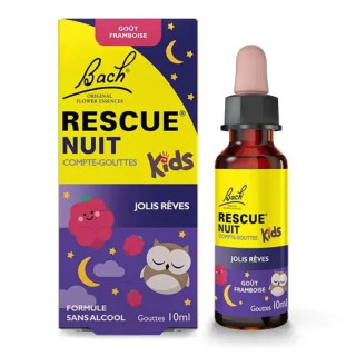 Compte-gouttes goût Framboise Rescue Nuit Kids Fleurs de Bach - Sommeil - 10ml