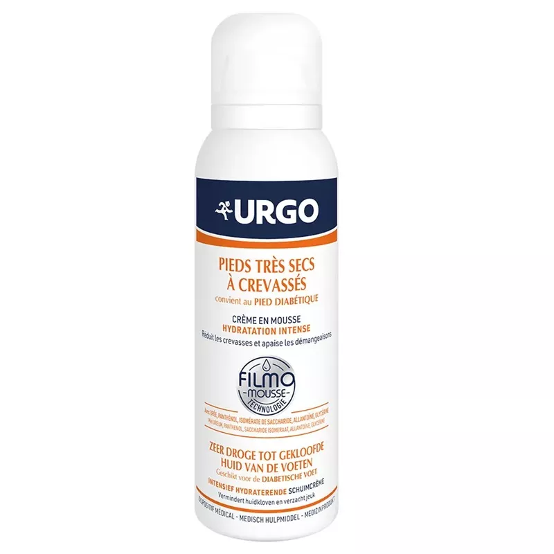 Crème mousse hydratation intense Urgo - Pieds très secs et crevassés - 125ml
