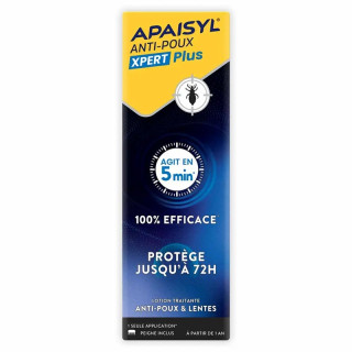 Lotion anti-poux et lentes Apaisyl Xpert Plus - 100ml + Peigne inclus