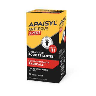 Lotion anti-poux et lentes Xpert Apaisyl - 100ml + Peigne inclus