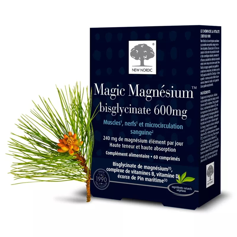 Magic Magnésium Bisglycinate 600mg New Nordic - 60 comprimés