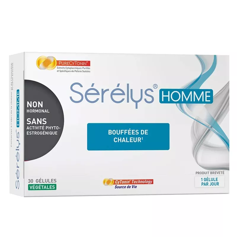 Bouffées de chaleur homme Sérélys Pharma - Andropause - 30 gélules