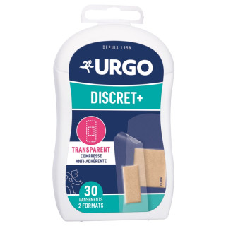 Pansements transparents Discret + Urgo - 2 formats de pansement - 30 unités