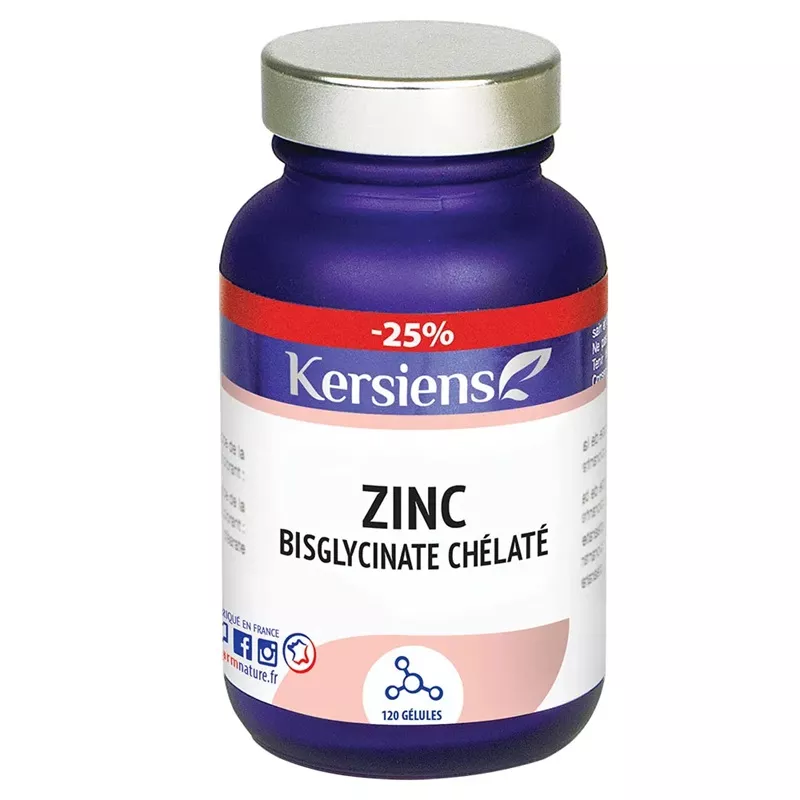 Zinc bisglycinate chélaté Kersiens - 120 gélules