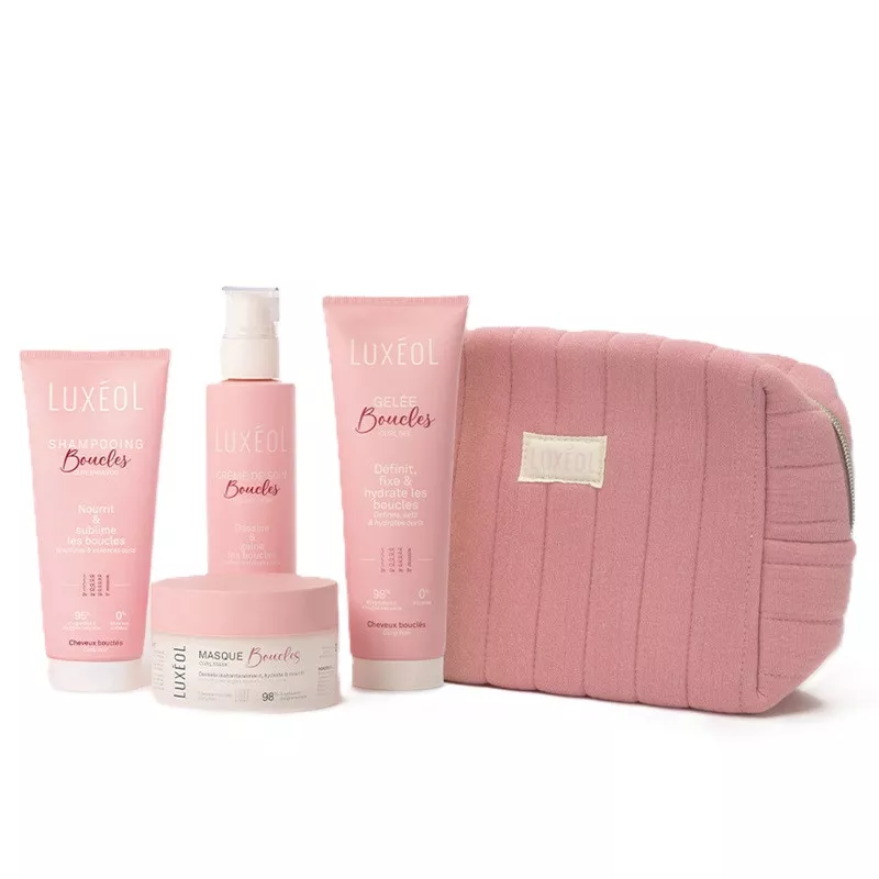 Trousse routine boucles Luxéol - 4 soins (shampoing, masque, crème de soin et gelée)
