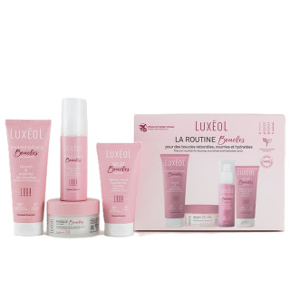 Coffret routine boucles Luxéol - 4 soins format voyage (shampoing, masque, crème de soin et gelée)