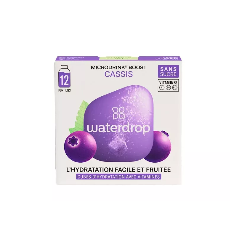 Microdrink BOOST Waterdrop - Saveur Cassis/Sureau - 12 cubes à dissoudre