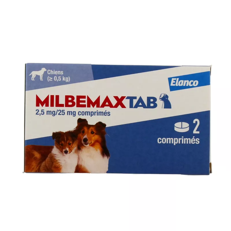 Milbemaxtab vermifuge chiots/petits chiens x2 comprimés