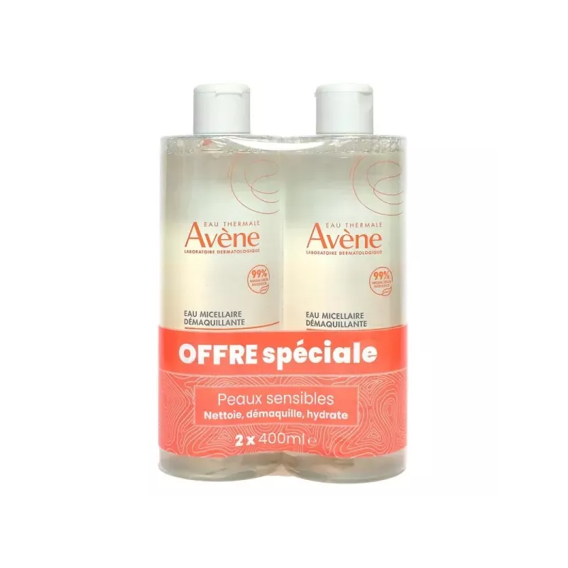 Lotion micellaire Avène - Peaux sensibles - Lot de 2 x 400ml