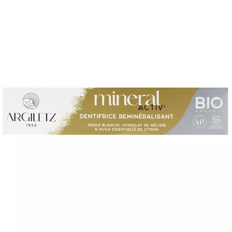 Dentifrice reminéralisant citron Bio Mineral Activ' Argiletz - 75ml