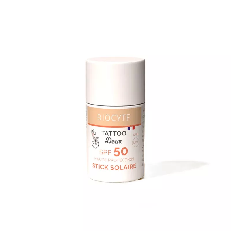 Stick solaire SPF50+ protection zones tatouées Tattoo Derm Biocyte - 18g