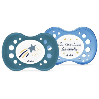 Sucettes anatomiques nuit silicone 18m+ "Sous les Étoiles" Dodie - x 2