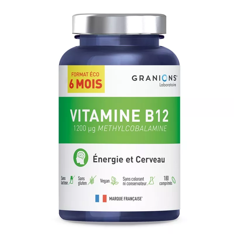 Vitamine B12 Méthylcobalamine 1200mg Granions - Énergie & vitalité - 180 comprimés