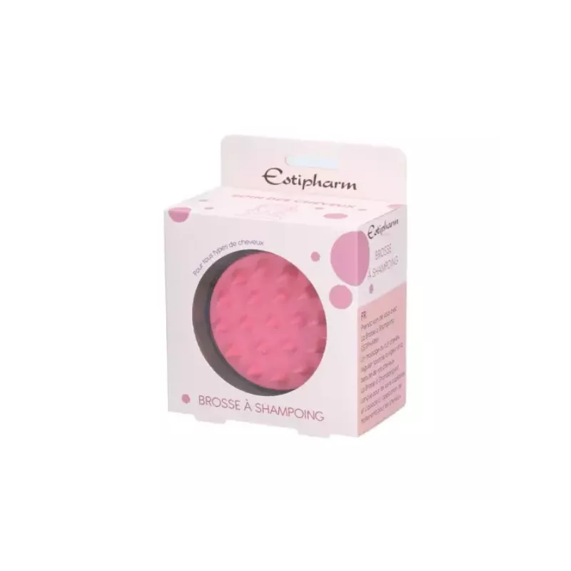 Brosse à shampoing rose Estipharm - Stimule le cuir chevelu