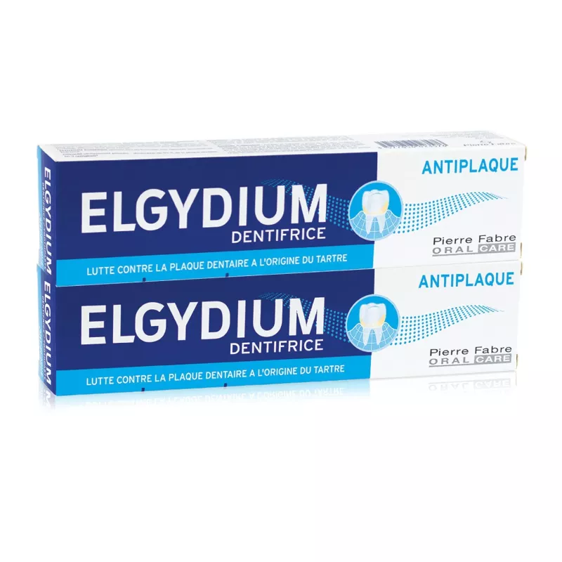 Dentifrice Anti-plaque Elgydium Pierre Fabre - Lot de 2 x 75ml