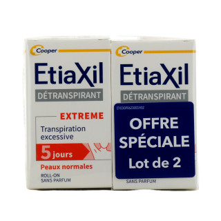 Détranspirant traitement transpiration excessive Etiaxil Cooper - 2 x 15ml