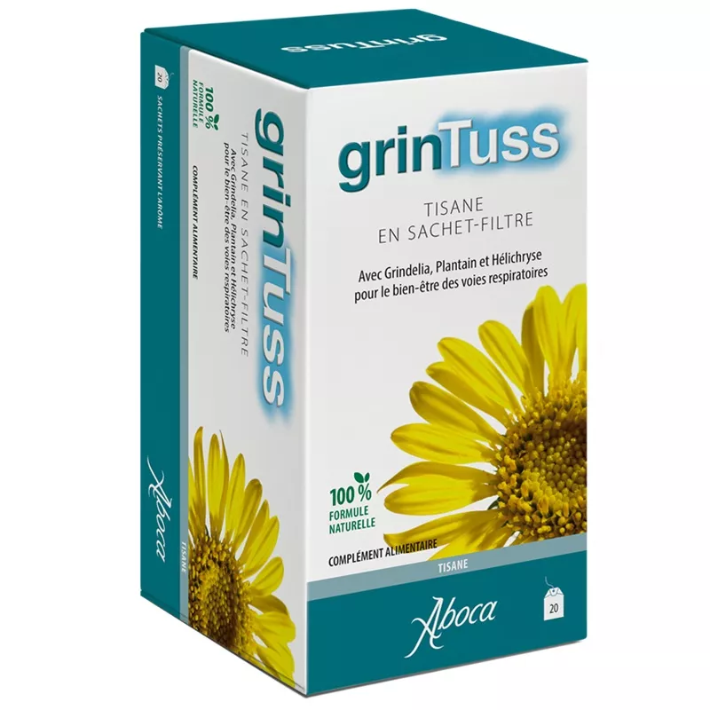 Tisane Grintuss Aboca - Confort respiratoire - 20 sachets