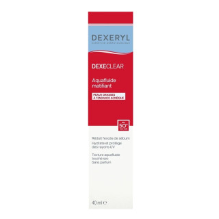 Aquafluide matifiant SPF50+ Dexeclear Dexeryl - Peaux grasses ou acnéiques - 40ml