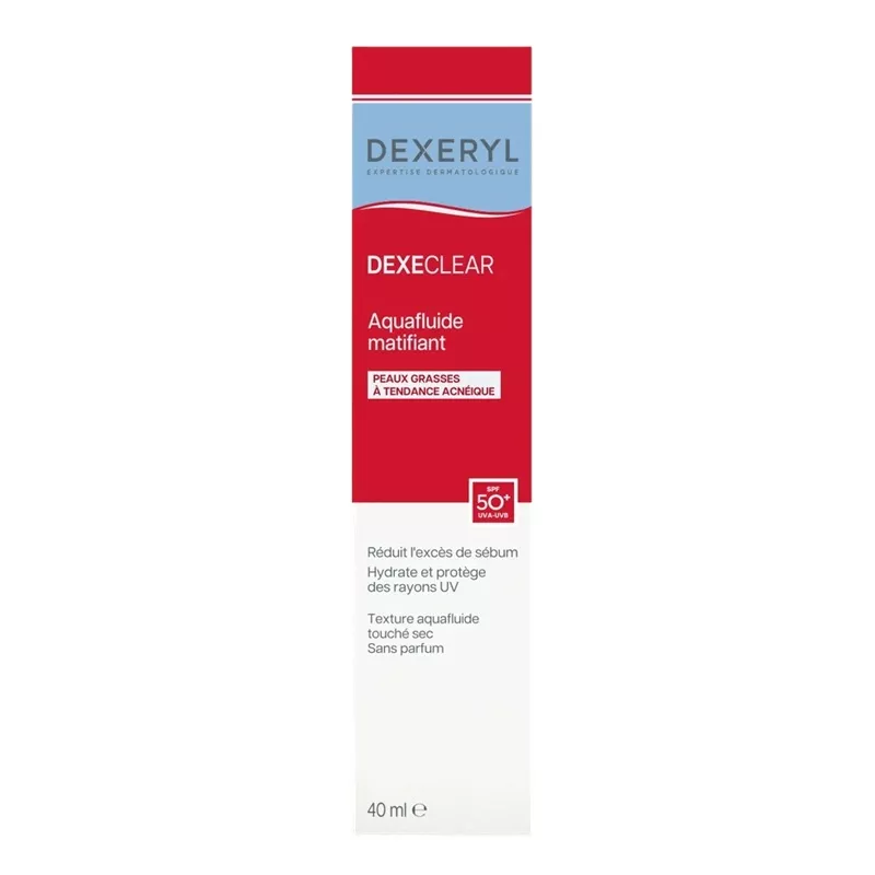 Aquafluide matifiant SPF50+ Dexeclear Dexeryl - Peaux grasses ou acnéiques - 40ml