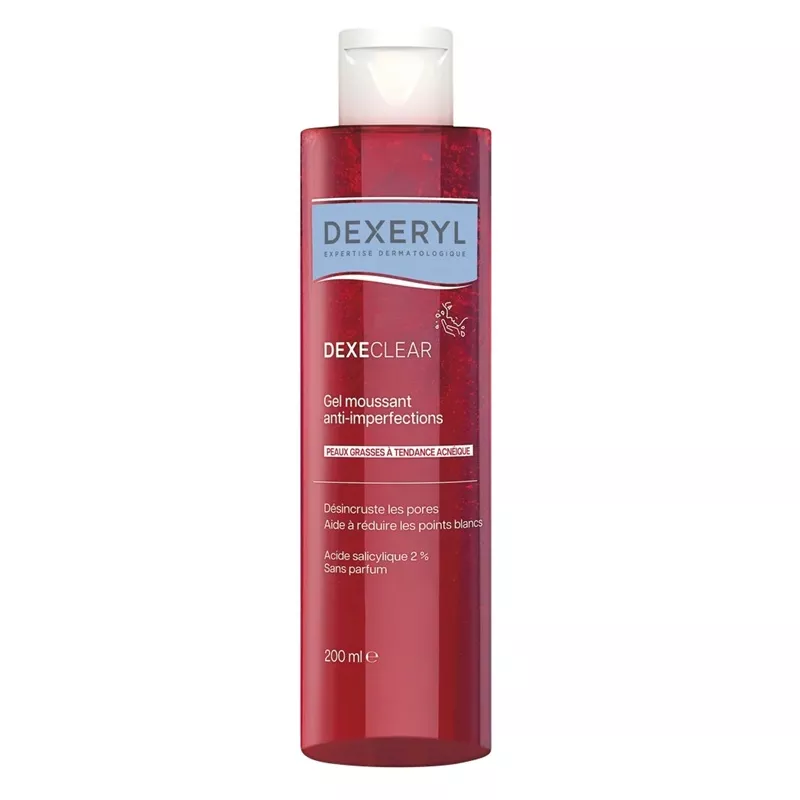 Gel moussant anti-imperfections Dexeclear Dexeryl - Peaux grasses ou acnéiques - 200ml