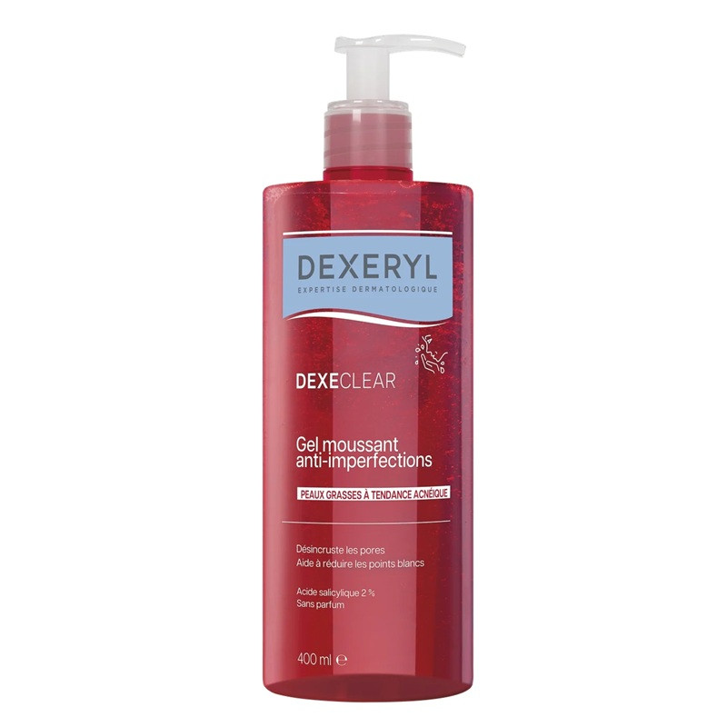 Gel moussant anti-imperfections Dexeclear Dexeryl - Peaux grasses ou acnéiques - 400ml